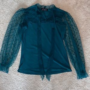 Emerald Sheer Sleeve Top